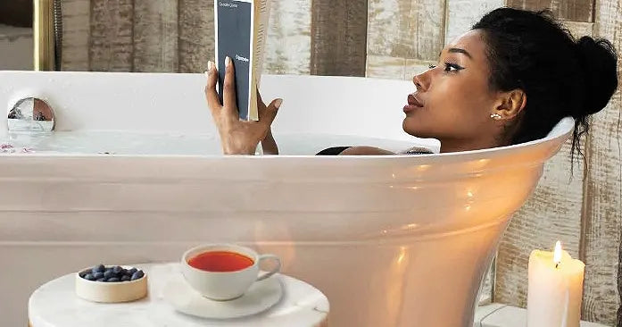 winter wellness bath with ginger tea